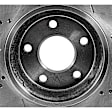Front Brake Disc, Natural Finish, Cross-drilled and Slotted, Vented, 5 Lugs, 300 mm