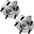 Front, Driver and Passenger Side Wheel Hub, 5 Lugs, With Bearing