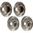 Front and Rear Brake Disc, 4-Wheel Set, Plain Surface, Vented, 5 Lugs