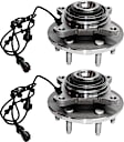 Front, Driver and Passenger Side Wheel Hub, 6 Lugs, With Bearing, With Sensor, 4WD