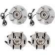 Front and Rear, Driver and Passenger Side Wheel Hub, 6 Lugs, With Bearing, With Sensor, 4WD