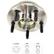 Front, Driver and Passenger Side Wheel Hub, 5 Lugs, With Bearing, 4.6L, 8Cyl