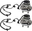 Front, Driver and Passenger Side Wheel Hub, 5 Lugs, With Bearing, With Sensor, 4.6L, 8Cyl