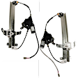 Front, Driver and Passenger Side Window Regulators, Power, With Cable Pulley at Top of Rail