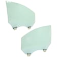 Front, Driver and Passenger Side Door Glasses, Green Tint, Replaces NAGS No. DD12302 GTYN, DD12303 GTYN