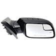 Driver and Passenger Side Mirror, Power Adjust, Heated, Manual Folding, Paintable, In-housing Signal Light, No Memory, With Puddle Light, No Auto-Dim, With Blind Spot Glass