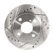 Front and Rear Brake Disc, 4-Wheel Set, Cross-drilled and Slotted, Vented - Front; Solid - Rear, 5 Lugs