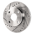 Front and Rear Brake Disc, 4-Wheel Set, Cross-drilled and Slotted, Vented - Front; Solid - Rear, 5 Lugs