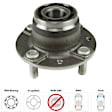 Front, Driver and Passenger Side Wheel Hub, 4 Lugs, With Bearing