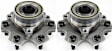 Front, Driver and Passenger Side Wheel Hub, 6 Lugs, With Bearing