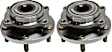 Front, Driver and Passenger Side Wheel Hub, 5 Lugs, With Bearing