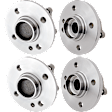 Front and Rear, Driver and Passenger Side Wheel Hub, 4 Lugs, With Bearing, 1.6L, 4Cyl