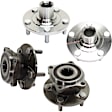 4-Wheel Set Front and Rear, Driver and Passenger Side Wheel Hubs, Front - Without Bearing; Rear - With Bearing, AWD