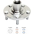 4-Wheel Set Front and Rear, Driver and Passenger Side Wheel Hubs, Front - Without Bearing; Rear - With Bearing, AWD
