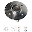 Rear, Driver and Passenger Side Wheel Hub, 4 Lugs, With Bearing, 1.6L, 4Cyl