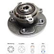 2-Wheel Set Rear, Driver and Passenger Side Wheel Hubs, With Bearing, 4 x 3.94 in. Bolt Pattern