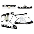 Front and Rear, Driver and Passenger Side Window Regulators, Power, Without Motor