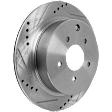 2019 Infiniti Q60 - Rear Brake Disc, Natural Finish, Cross-drilled and Slotted, Solid, 5 Lugs, 307.8 mm, 2 Piston Front Caliper, 3.0L 6Cyl