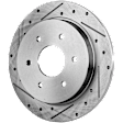 Front and Rear Brake Disc, 4-Wheel Set, Cross-drilled and Slotted, Vented - Front; Solid - Rear, 6 Lugs