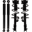 Front and Rear, Driver and Passenger Side Shock and Fully Loaded Strut, FWD