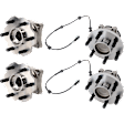 4-Wheel Set Front and Rear, Driver and Passenger Side Wheel Hubs, with Bearings and Sensor, RWD