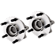 2-Wheel Set Front, Driver and Passenger Side Wheel Hubs, With Bearing, For Models with 32-Spline Teeth
