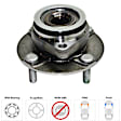 Front, Driver and Passenger Side Wheel Hub, 4 Lugs, With Bearing
