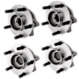 4-Wheel Set Front and Rear, Driver and Passenger Side Wheel Hubs, With Bearings, For Models with 32-Spline Teeth