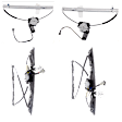 Front and Rear, Driver and Passenger Side Window Regulators Power, with Motor
