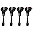 Ignition Coils, Set of 4, Rectangular Connector Shape