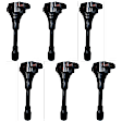 Ignition Coils, Set of 6, Rectangular Connector Shape