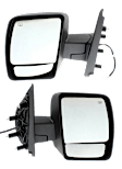 Driver and Passenger Side Mirror, Power Adjust, Heated, Manual Folding, Textured Black, No Signal Light, No Memory, No Puddle Light, No Auto-Dim, With Blind Spot Glass