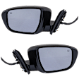 Driver and Passenger Side Mirror, Power Adjust, Heated, Manual Folding, Paintable, In-housing Signal Light, With Memory, No Puddle Light, No Auto-Dim, No Blind Spot Feature