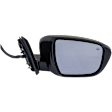 Driver and Passenger Side Mirror, Power Adjust, Heated, Manual Folding, Paintable, In-housing Signal Light, With Memory, No Puddle Light, No Auto-Dim, No Blind Spot Feature