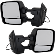 Driver and Passenger Side Towing Mirror, Upper - Power Adjust, Lower - Manual Adjust, Heated Upper Glass; Non-Heated Lower Glass, Manual Folding, Textured Black, In-housing Signal Light