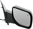 Driver and Passenger Side Mirror, Power Adjust, Heated, Manual Folding, Textured Black, No Signal Light, No Memory, No Puddle Light, No Auto-Dim, No Blind Spot Feature