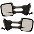 Driver and Passenger Side Towing Mirror, Power Adjust, Heated, Manual Folding, Chrome, No Signal Light, No Memory, No Puddle Light, No Auto-Dim, With Blind Spot Glass