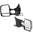 Driver and Passenger Side Towing Mirror, Power Adjust, Heated, Manual Folding, Textured Black, No Signal Light, With Memory, No Puddle Light, No Auto-Dimming, With Blind Spot Glass