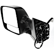 Driver and Passenger Side Towing Mirror, Power Adjust, Heated, Manual Folding, Textured Black, No Signal Light, With Memory, No Puddle Light, No Auto-Dimming, With Blind Spot Glass