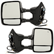 Driver and Passenger Side Towing Mirror, For Models With Towing Package, Power Adjust, Heated, Manual Folding, Chrome, No Signal Light, With Memory, With Blind Spot Glass
