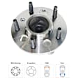 Rear, Driver and Passenger Side Wheel Hub, 5 Lugs, With Bearing, With Sensor