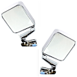 Driver and Passenger Side, Door Panel Mount Mirror, Manual Adjust, Heated, Manual Folding, Chrome, No Signal Light, No Memory, No Puddle Light, No Auto-Dim