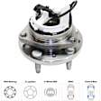 Front and Rear, Driver and Passenger Side Wheel Hub, 5 Lugs, With Bearing, With Sensor