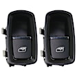 Front and Rear, Passenger Side Window Switches, Black, 1-Button