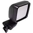 Driver and Passenger Side Mirror, Power Adjust, Heated, Manual Folding, Textured Black, No Signal Light, No Memory, No Puddle Light, No Auto-Dimming, With Blind Spot Detection in Glass