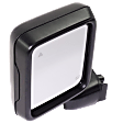 Driver and Passenger Side Mirror, Power Adjust, Heated, Manual Folding, Textured Black, No Signal Light, No Memory, No Puddle Light, No Auto-Dimming, With Blind Spot Detection in Glass