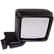 Driver and Passenger Side Mirror, Power Adjust, Heated, Manual Folding, Textured Black, No Signal Light, No Memory, No Puddle Light, No Auto-Dimming, With Blind Spot Detection in Glass