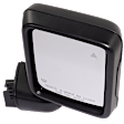 Driver and Passenger Side Mirror, Power Adjust, Heated, Manual Folding, Textured Black, No Signal Light, No Memory, No Puddle Light, No Auto-Dimming, With Blind Spot Detection in Glass