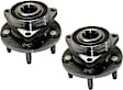 Front, Driver and Passenger Side Wheel Hub, 5 Lugs, With Bearing