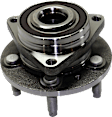Front, Driver and Passenger Side Wheel Hub, 5 Lugs, With Bearing